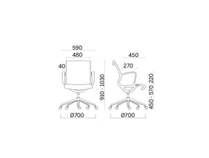 Soul Meeting Office Chair With 5 Star Base And Armrests 12 Dimensions