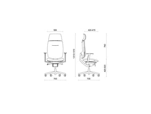 Spirit Executive Office Chair 7 Dimensions