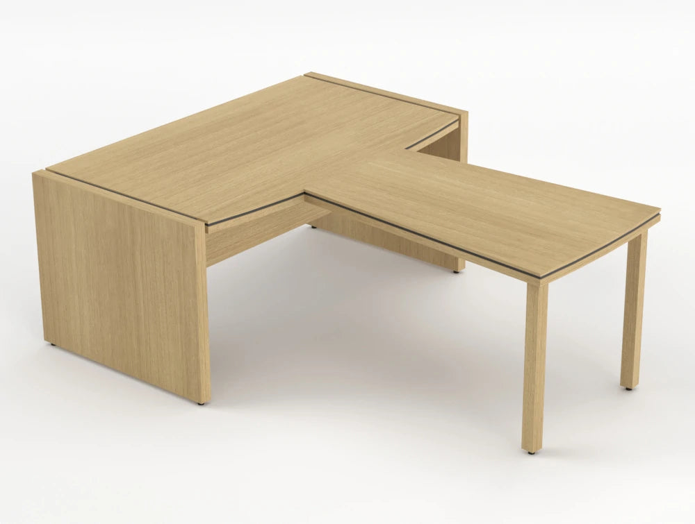 Status Executive Desk With Front Meeting Extension Canadian Oak Finish 1700Mm