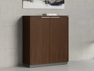 Status Executive Furniture Range 2 Doors Closed Storage Medium Cabinet In Chestnut Finish