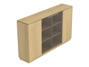 Status Executive Storage Unit With Glass Doors 1167Mm Canadian Oak Finish