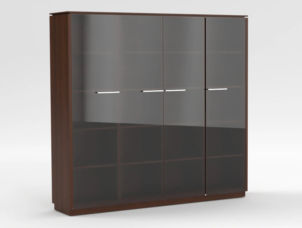 Status Executive Storage Unit With Glass Doors 1871Mm Lowland Walnut Finish