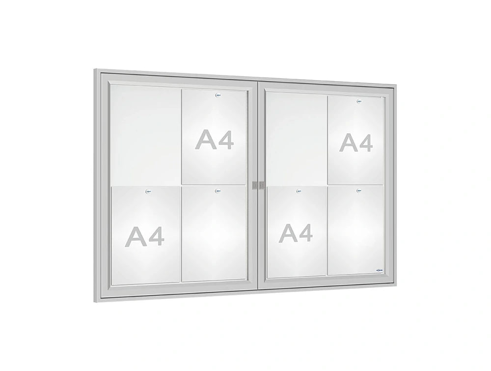 Traditional Outdoor Notice Board - 8 A4 in Two Frames