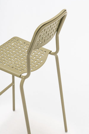 Tube 4 Legged Base Outdoor High Stool without Armrests Detail 2