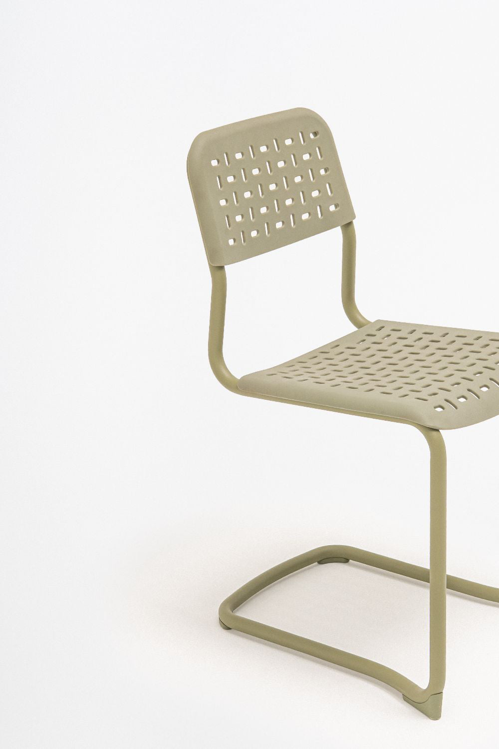 Tube Office Chair in Sled Base without Armrests Detail