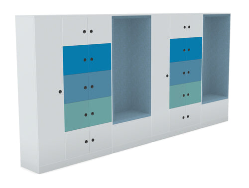 WsD Uno 22 Door Locker System with Combination Lock and Sitting Alcoves Image