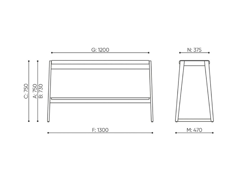 Woodbe Wooden Retangular Bench Dimensions