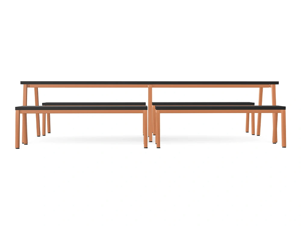 Ws D Nestro Metal 2 Piece Canteen Table and Bench Seating with Closed Legs 2