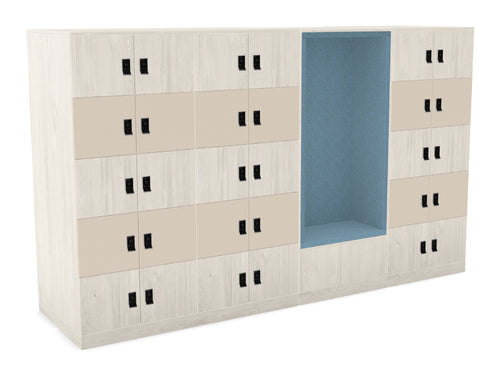 WsD 50 Door Back to Back Locker System with Motorised RFID Locks and Alcoves Replaced