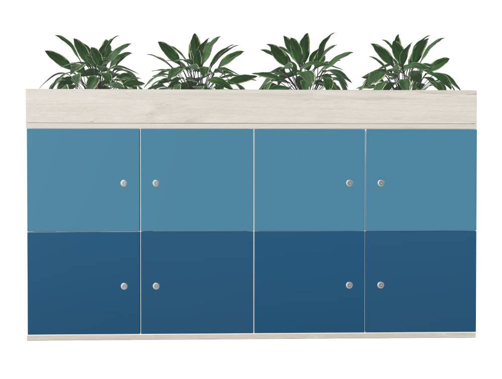WsD 8 Door Locker End of Desk with Standard Barrel Lock and Planter 2