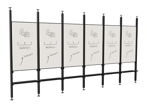 Decora Modular Glassboard Zoning System with Shelves