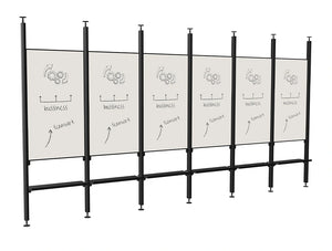 Decora Modular Glassboard Zoning System with Shelves