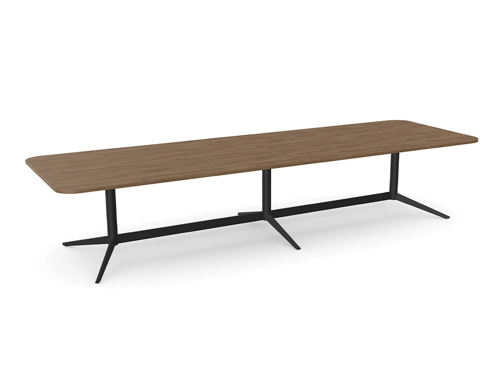 Ws.D Harmon Triple Base Table with Rectangle Curved Edge Top