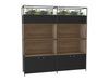 WsD Ionic Bookcase with Double Grid Unit Storage Coffee Oak