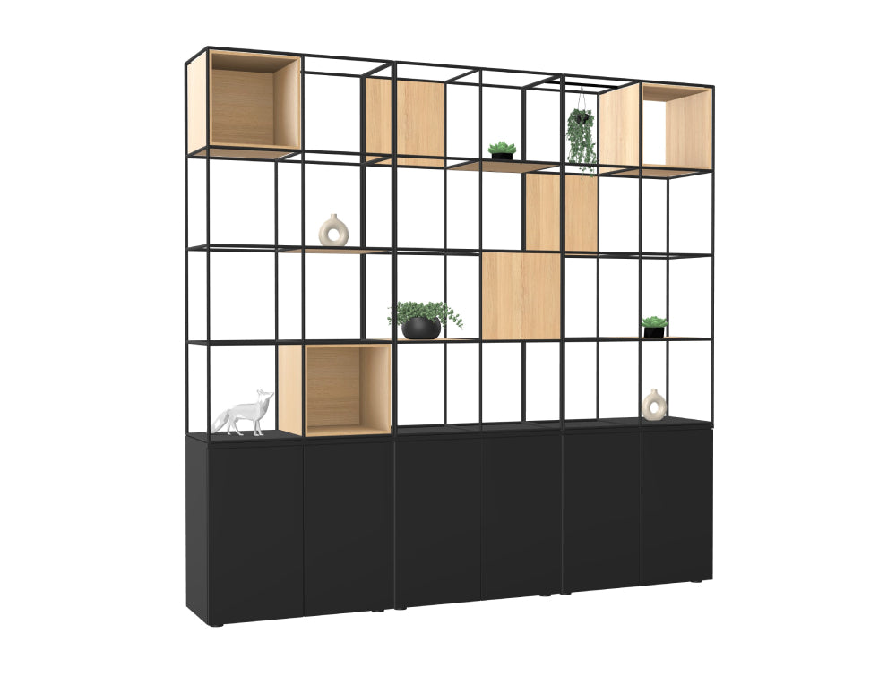 WsD Ionic Cube 3x Double Grid Zoning System on Desk High Storage