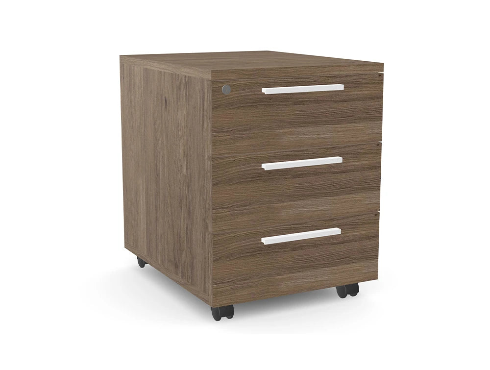 WsD Key 3 Drawer Pedestal Rock Oak