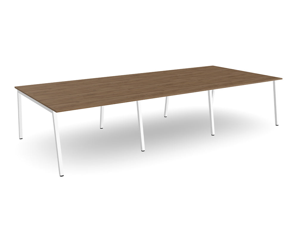 WsD Key 3 Piece Meeting Table with A Legs Coffee Oak
