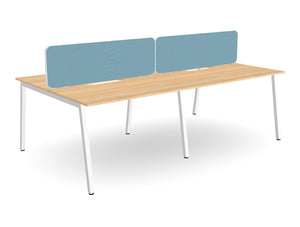 WsD Key 4 Person Back To Back Bench Desk with A Legs