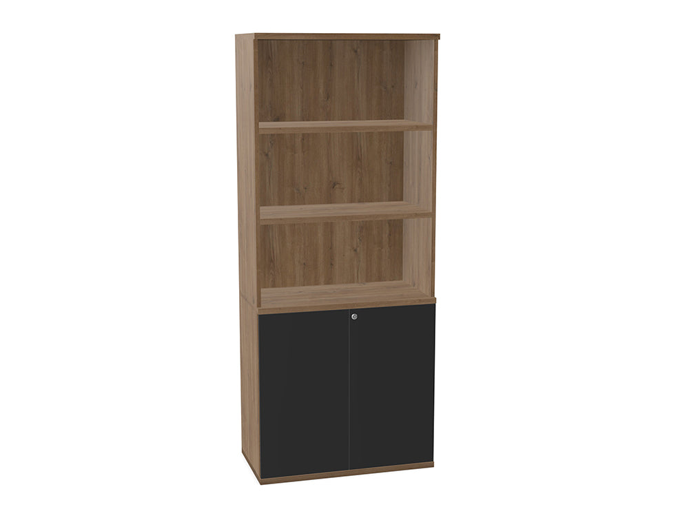 WsD Key 5 Level Half Closed Storage without Doors Coffee Oak