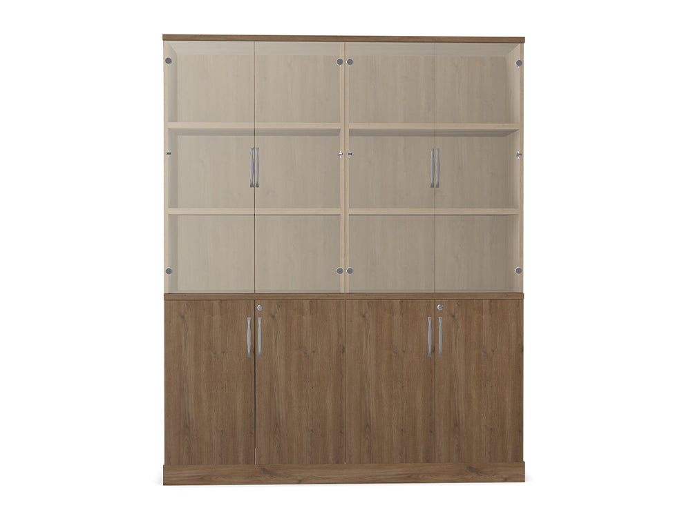 WsD Key Storage Modular 4 Door Glass Wood Cabinet 2