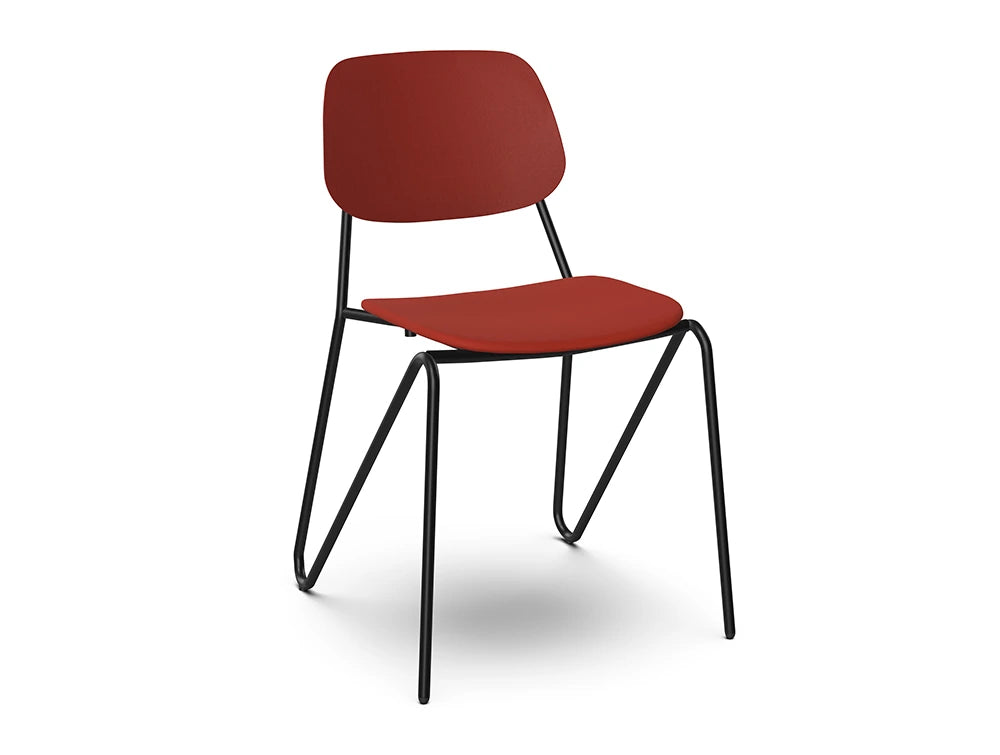 Ws.D Line Chair with Curved Legs and Padded Seat