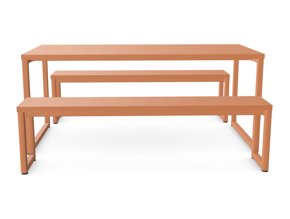 WsD Nestro Closed Metal Leg Canteen Table and Bench Seating 2