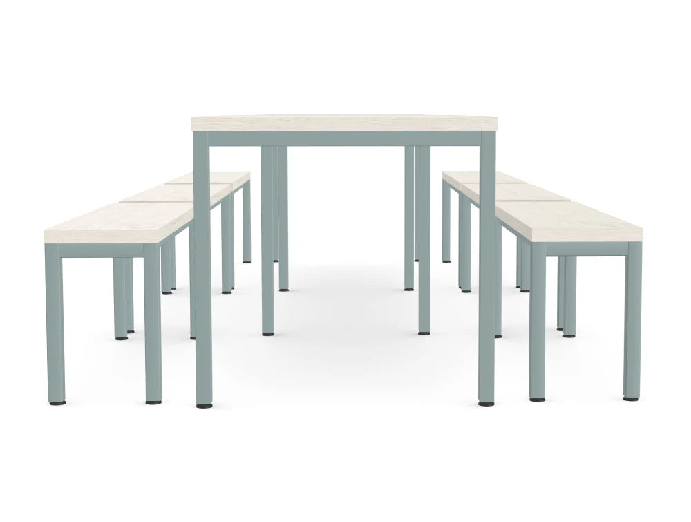 WsD Nestro Metal 3 Piece Canteen Table with Straight Leg 3