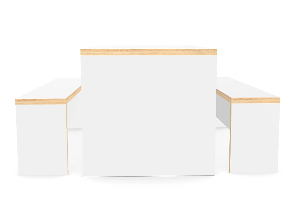 WsD Nestro Slab Leg Alternative Edging Canteen Table and Bench Seating 3