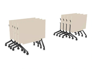 WsD Twister Mobile Tilt Modular 8 Classroom Tables with Modesty Panel and Bookcase 4