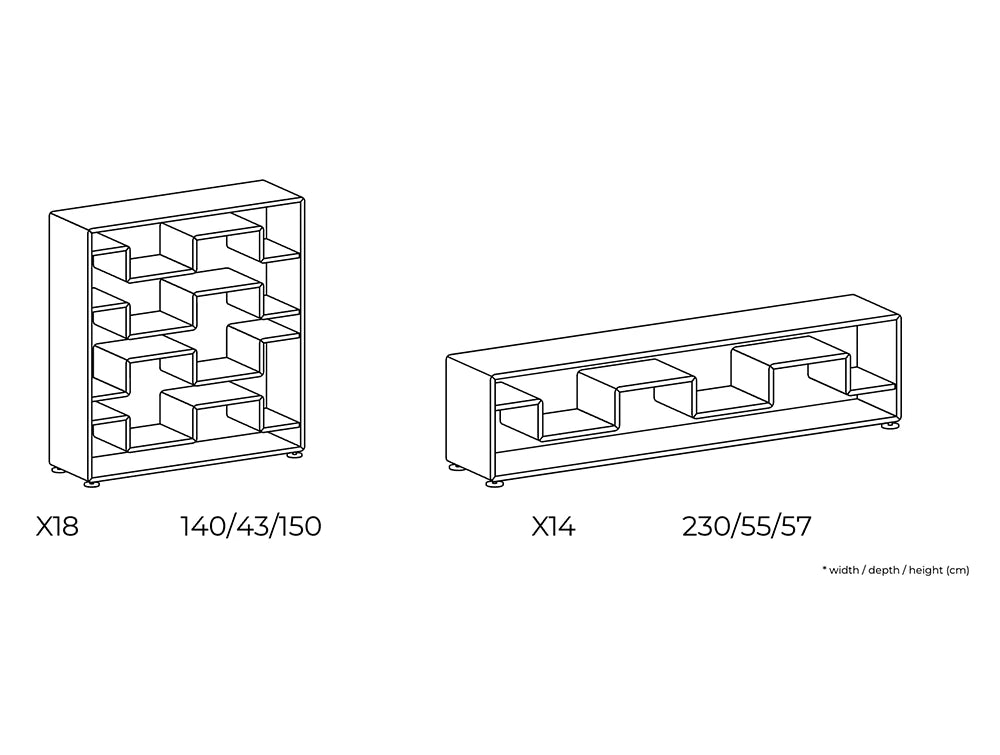 Xeon Wooden Bookcase 10 Dimensions
