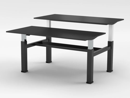 Mara Follow Sit Stand Bench Desk 299B Black Top Black Frame 1200Mm